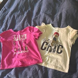 Kids Pink and Cream Graphic Tees